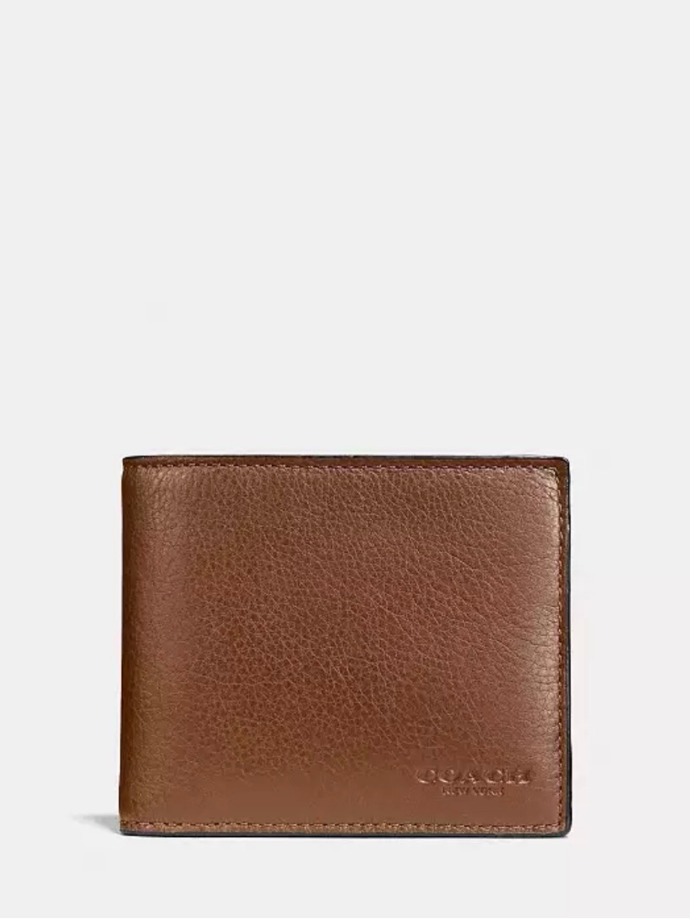 Coach compact brown leather wallet